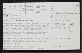 Acharole, ND25SW 6, Ordnance Survey index card, page number 1, Recto