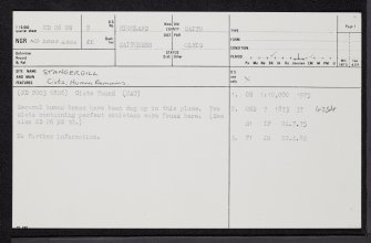 Stangergill, ND26NW 8, Ordnance Survey index card, page number 1, Recto