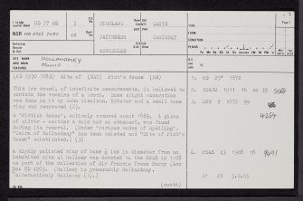 Hollandmey, ND27SE 3, Ordnance Survey index card, page number 1, Recto