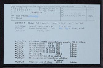 Kirk O'Banks, ND27SE 6, Ordnance Survey index card, Recto