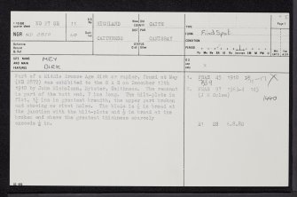 Mey, ND27SE 11, Ordnance Survey index card, page number 1, Recto