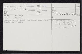 Ham, ND27SW 13, Ordnance Survey index card, page number 1, Recto