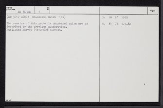 Hempriggs, ND34NE 1, Ordnance Survey index card, page number 2, Verso