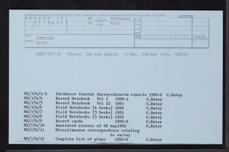 Toftcarl, ND34NE 12, Ordnance Survey index card, Recto