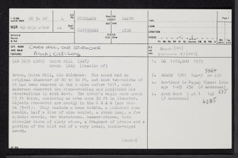 Cairn Hill, Old Stirkoke, ND34NW 4, Ordnance Survey index card, page number 1, Recto
