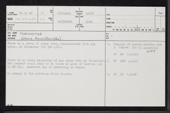 Thrumster, ND34NW 11, Ordnance Survey index card, page number 1, Recto