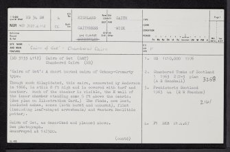 Garrywhin, ND34SW 4, Ordnance Survey index card, page number 1, Recto