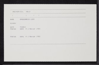 Broughwhin Loch, ND34SW 20, Ordnance Survey index card, Recto