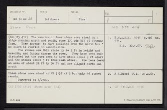 Watenan Farm, ND34SW 23, Ordnance Survey index card, Recto