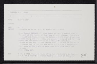 Groat's Loch, ND34SW 24, Ordnance Survey index card, Recto
