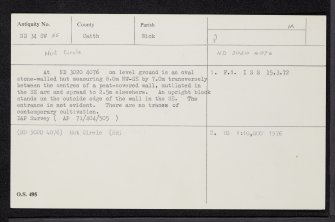 Warehouse, ND34SW 55, Ordnance Survey index card, Recto