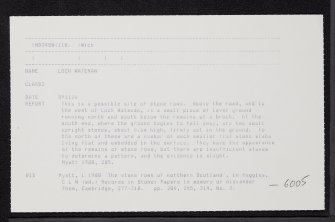 Loch Watenan, ND34SW 118, Ordnance Survey index card, Recto