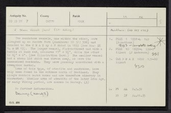 Auckhorn, ND35NW 7, Ordnance Survey index card, Recto