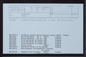 Shorelands, ND35SE 19, Ordnance Survey index card, Recto