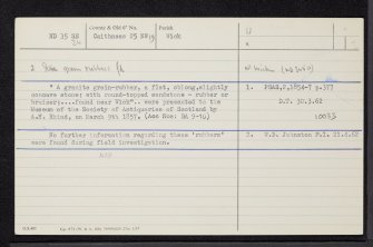 Wick, ND35SE 24, Ordnance Survey index card, Recto