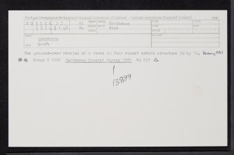Greenigoe, ND35SE 37, Ordnance Survey index card, Recto