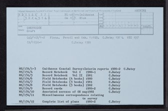 Greenigoe, ND35SE 37, Ordnance Survey index card, Recto