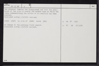 Campbell's Mount, Altimarlach, ND35SW 3, Ordnance Survey index card, page number 2, Verso