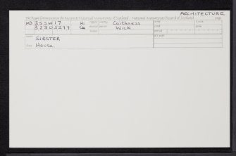 Sibster Farm,, ND35SW 17, Ordnance Survey index card, Recto