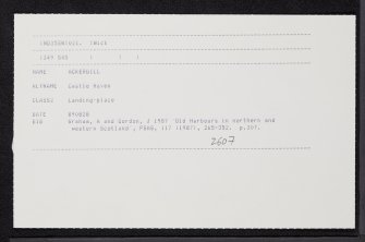 Ackergill, Castle Haven, ND35SW 21, Ordnance Survey index card, Recto