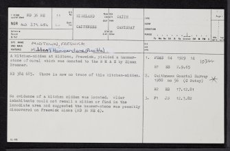 Freswick, Midtown, ND36NE 11, Ordnance Survey index card, page number 1, Recto