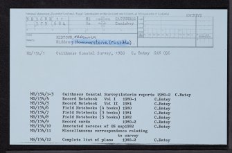 Freswick, Midtown, ND36NE 11, Ordnance Survey index card, Recto