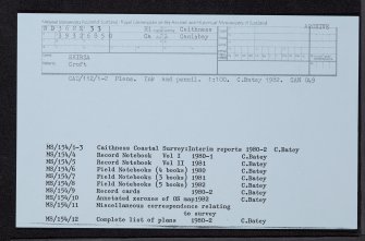 Skirza, ND36NE 33, Ordnance Survey index card, Recto