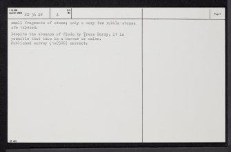 Quintfall, Howe, ND36SW 4, Ordnance Survey index card, page number 2, Verso