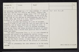 Kirk Stones, ND36SW 6, Ordnance Survey index card, page number 2, Verso