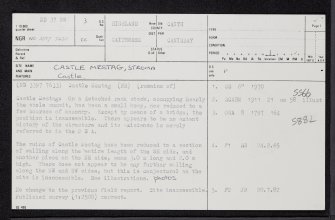 Stroma, Castle Mestag, ND37NW 3, Ordnance Survey index card, page number 1, Recto