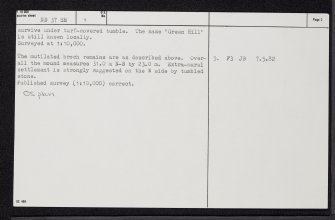 Stemster, Green Hill, ND37SE 1, Ordnance Survey index card, page number 2, Verso