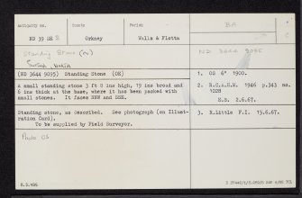 Switha, North, ND39SE 2, Ordnance Survey index card, Recto