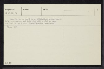 Ramigeo, Muckle Skerry, ND47NE 10, Ordnance Survey index card, page number 2, Verso