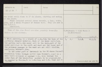 Burray, East Broch Of Burray, ND49NE 1, Ordnance Survey index card, page number 2, Verso