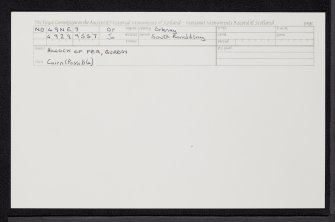 Burray, Hillock Of Fea, ND49NE 7, Ordnance Survey index card, Recto