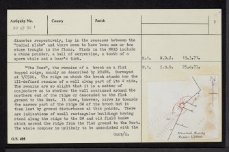 South Ronaldsay, Howe Of Hoxa, ND49SW 1, Ordnance Survey index card, page number 3, Recto