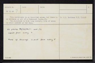 St Kilda, Hirta, Village Bay, House Of The Fairies, NF19NW 7, Ordnance Survey index card, page number 2, Verso