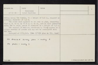 Barra, Dun Chlif, NF60NE 1, Ordnance Survey index card, page number 2, Verso
