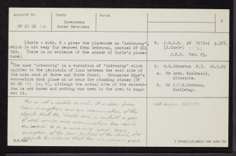 Barra, Borve, NF60SE 14, Ordnance Survey index card, page number 2, Verso