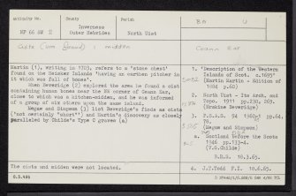 Monach Islands, Ceann Ear, NF66SW 2, Ordnance Survey index card, Recto