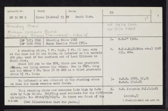 South Uist, Sligeanach Kildonan, NF72NW 3, Ordnance Survey index card, page number 1, Recto