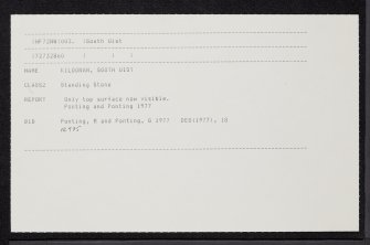 South Uist, Sligeanach Kildonan, NF72NW 3, Ordnance Survey index card, Recto