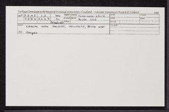 South Uist, Howmore, Caibeal Nan Sagairt, NF73NE 1.2, Ordnance Survey index card, Recto