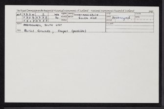 South Uist, Ardmichael, Burial Ground, NF73SW 2, Ordnance Survey index card, Recto