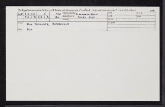 Benbecula, Dun Torcusay, NF75SE 5, Ordnance Survey index card, Recto