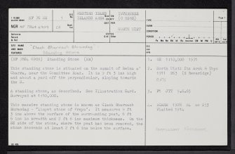 North Uist, An Carra, Beinn A' Charra, NF76NE 1, Ordnance Survey index card, page number 1, Recto