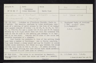 North Uist, Airidhan An T-Sruthain Ghairbh, NF76NE 2, Ordnance Survey index card, page number 1, Recto