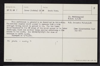 South Uist, Eliogar, NF82SW 1, Ordnance Survey index card, page number 2, Verso