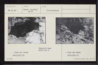 South Uist, Glen Corodale, Prince's Cave, NF83SW 1, Ordnance Survey index card, Recto
