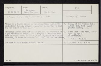 Ronay, NF85NE 10, Ordnance Survey index card, Recto